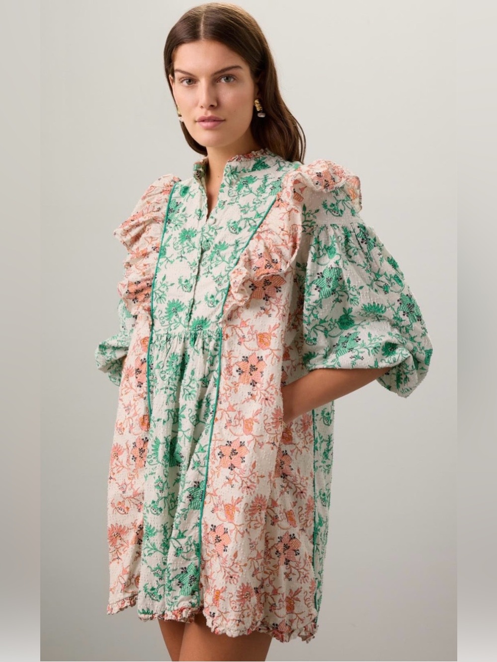 Hofmann Copenhagen~Erika Floral Babydoll Midi Dress~Size 36 (US 4)~$445~